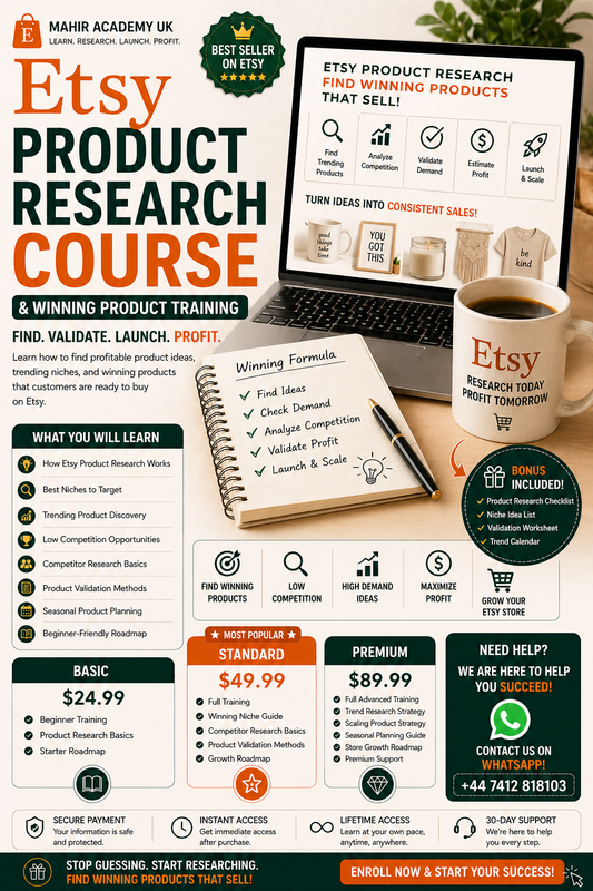 Etsy Product Research Course & Winning Product Training